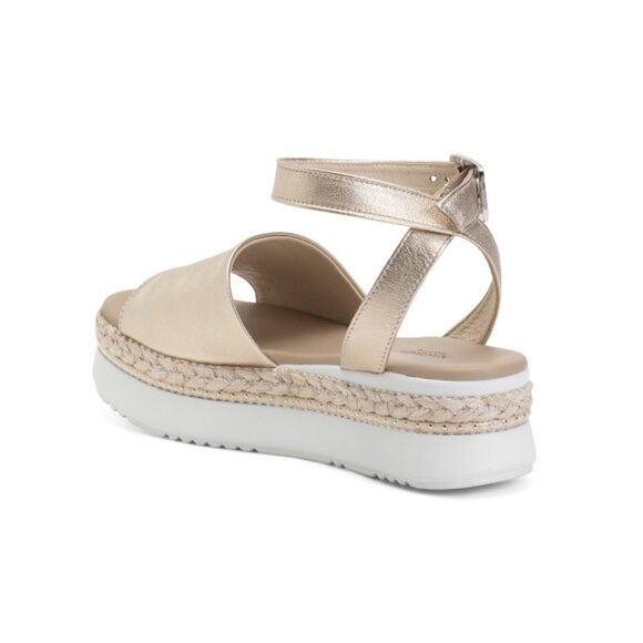 NEROGIARDINI Gold Multi Made In Italy Leather Jute Sporty Sandals - Picture 2 of 2